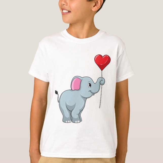 Camiseta Elefante com balão de coração (Frente)