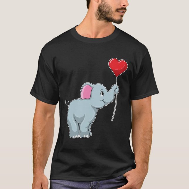 Camiseta Elefante com balão de coração (Frente)