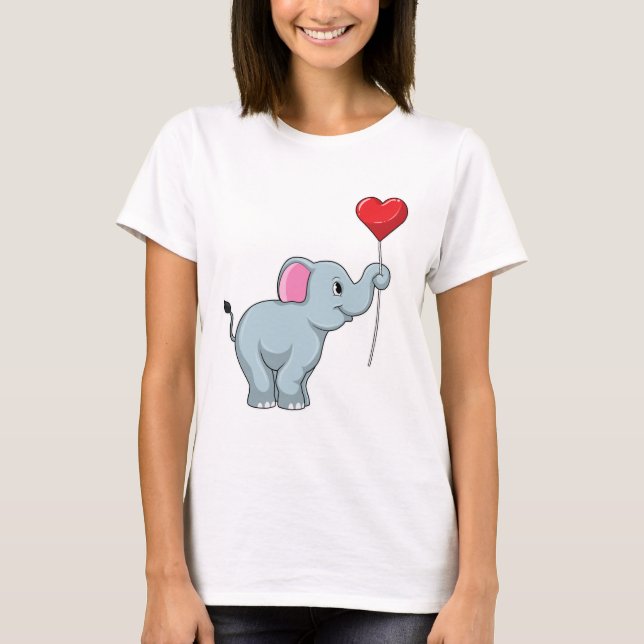 Camiseta Elefante com balão de coração (Frente)