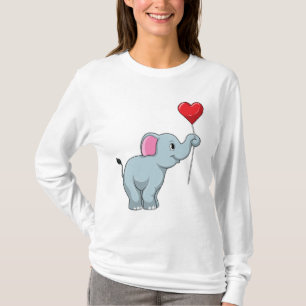 Camiseta Elefante com balão de coração