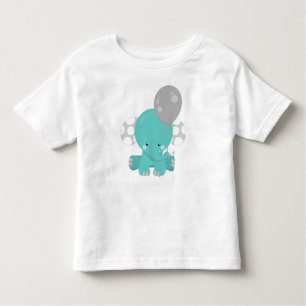 Camiseta Elefante Com Balão, Elefante Azul, Animal Bastante
