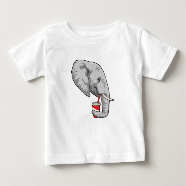 Camiseta Elefante com Bebida (Frente)