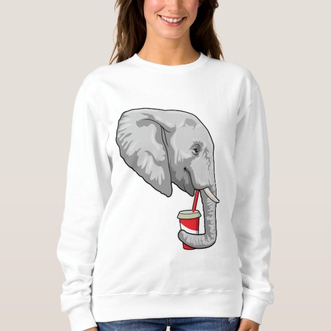 Camiseta Elefante com Bebida (Frente)