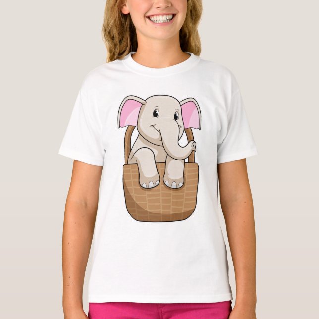 Camiseta Elefante com cesta (Frente)