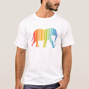 Camiseta Elefante com código de Bar de cor