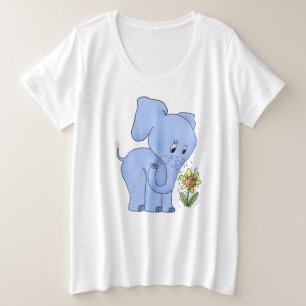 Camiseta Elefante com flor