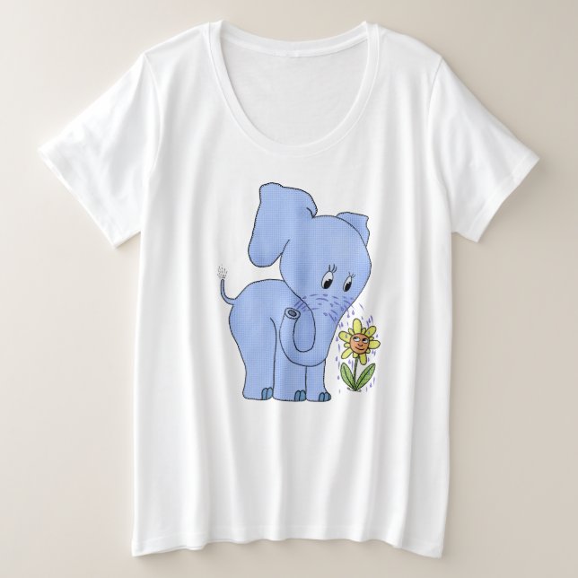 Camiseta Elefante com flor (Frente do Design)