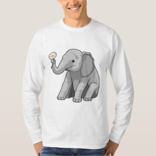 Camiseta Elefante com Flor