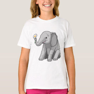 Camiseta Elefante com Flor
