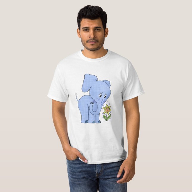 Camiseta Elefante com flor (Frente Completa)