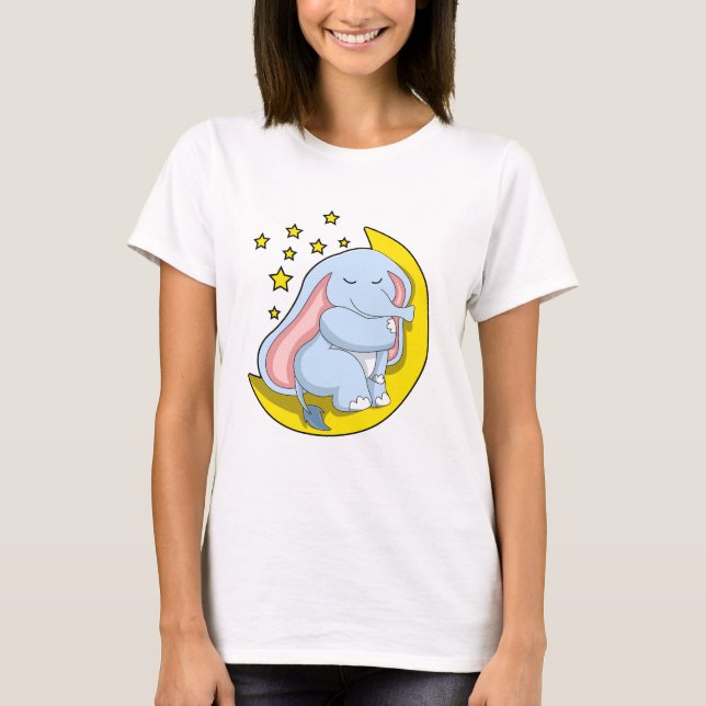 Camiseta Elefante com Lua e Estrelas (Frente)
