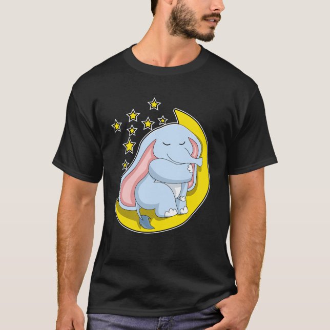 Camiseta Elefante com Lua e Estrelas (Frente)