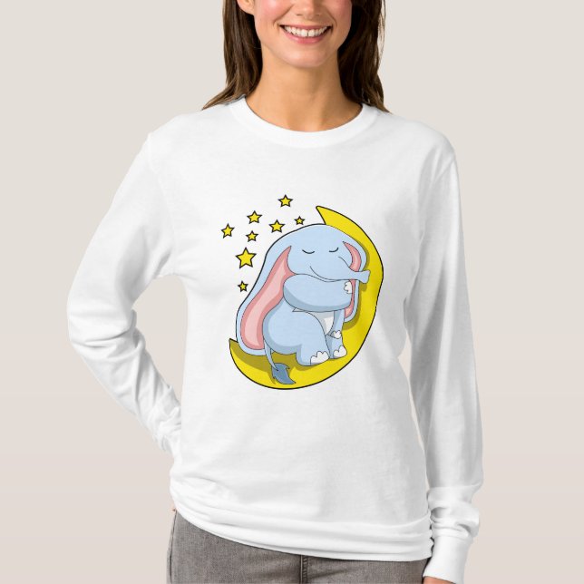 Camiseta Elefante com Lua e Estrelas (Frente)
