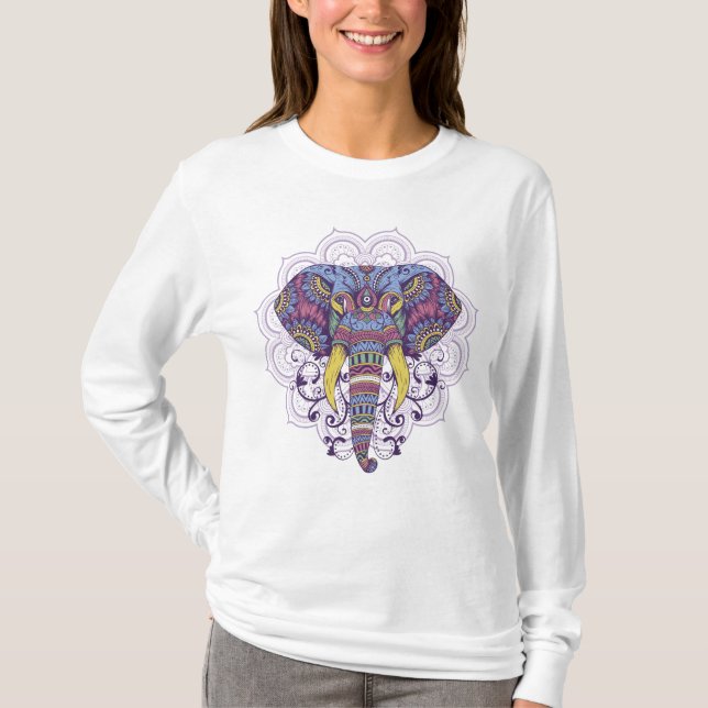Camiseta Elefante com Mandala (Frente)