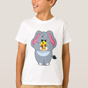 Camiseta Elefante com Pizza
