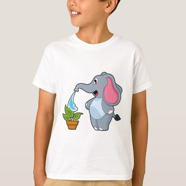Camiseta Elefante com Planta (Frente)