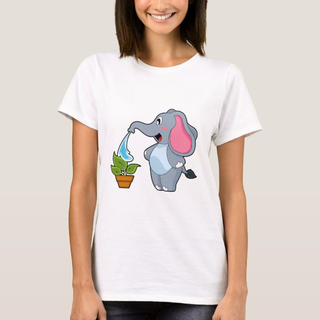 Camiseta Elefante com Planta (Frente)