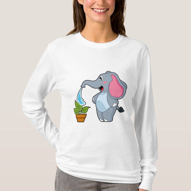 Camiseta Elefante com Planta (Frente)