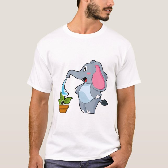 Camiseta Elefante com Planta (Frente)
