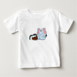 Camiseta Elefante com pote de café