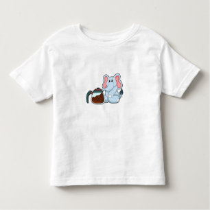 Camiseta Elefante com pote de café