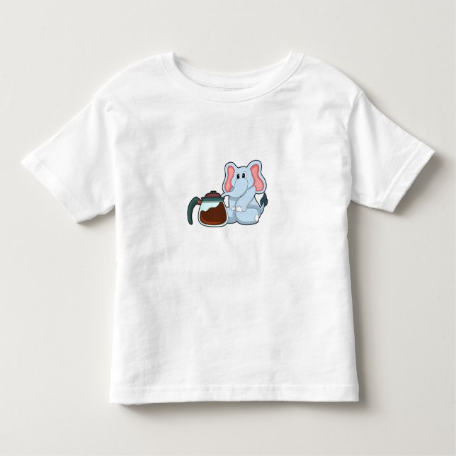 Camiseta Elefante com pote de café (Frente)