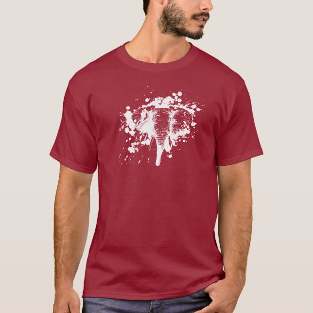 Camiseta Elefante com raiva em branco (Frente)