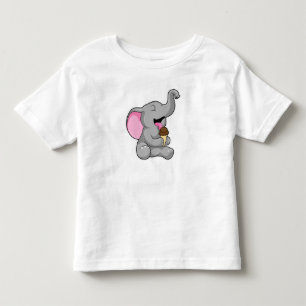 Camiseta Elefante com sorvete de Waffle Chocolate