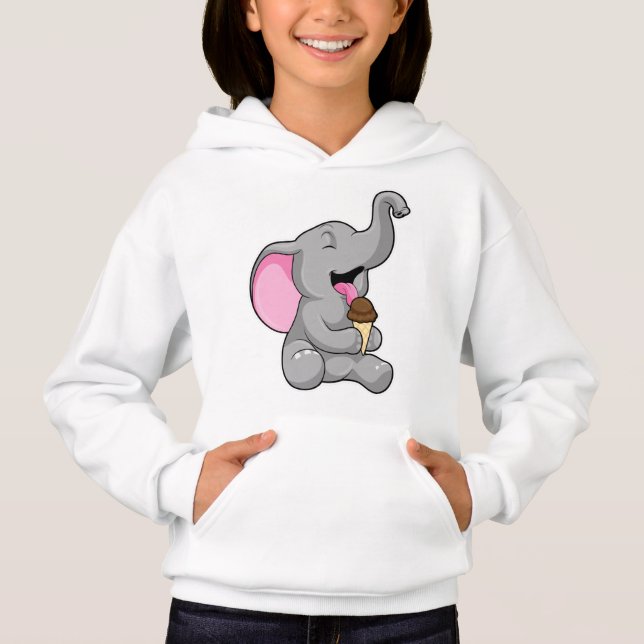 Camiseta Elefante com sorvete de Waffle Chocolate (Frente)