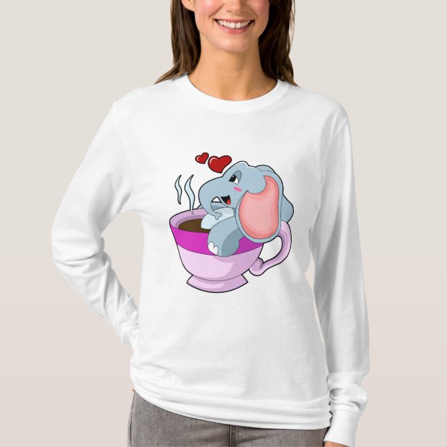 Camiseta Elefante com Taça do Café (Frente)