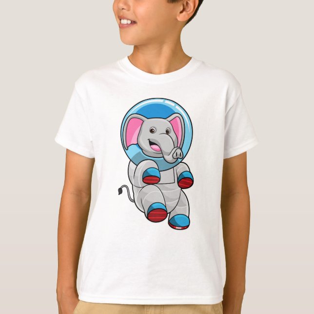 Camiseta Elefante como astronauta na esfera de vidro (Frente)