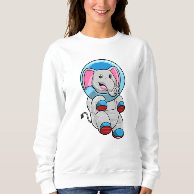 Camiseta Elefante como astronauta na esfera de vidro (Frente)