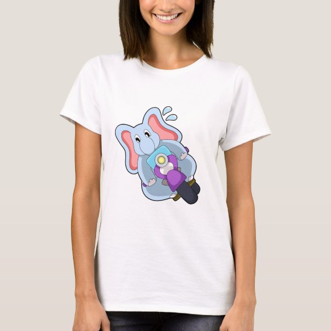 Camiseta Elefante como Biker com motocicleta.PNG (Frente)