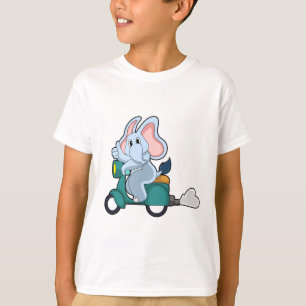 Camiseta Elefante como Biker com Patinete