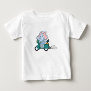 Camiseta Elefante como Biker com Patinete