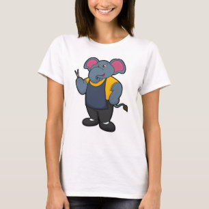 Camiseta Elefante como cabeceira com tesoura