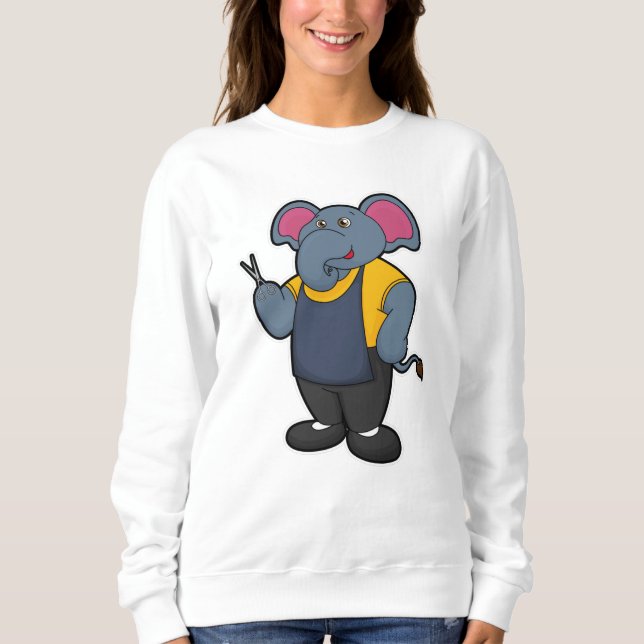 Camiseta Elefante como cabeceira com tesoura (Frente)