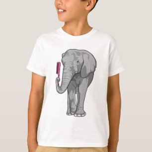 Camiseta Elefante como cabeleireiro com Comb