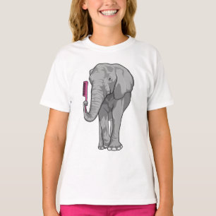 Camiseta Elefante como cabeleireiro com Comb