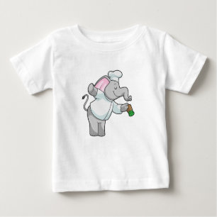 Camiseta Elefante como cozinheiro com agitador de sal