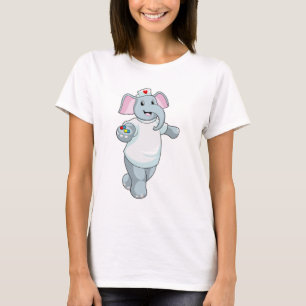 Camiseta Elefante como Enfermeira com Medicina