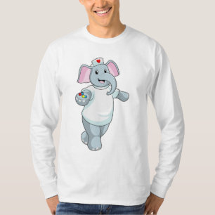Camiseta Elefante como Enfermeira com Medicina