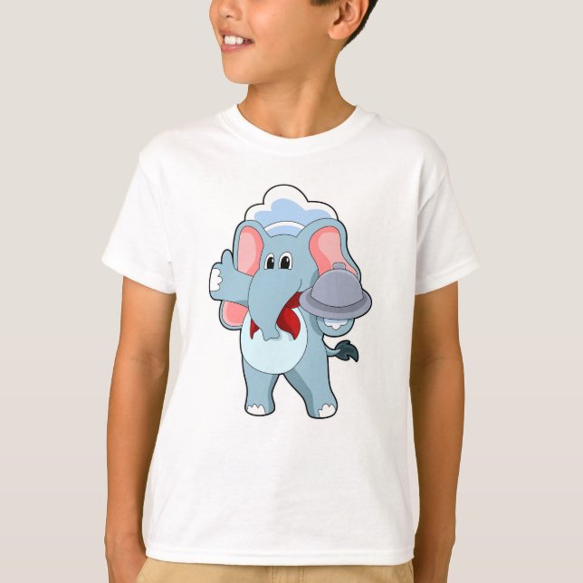 Camiseta Elefante como Garçom com Púltimo (Frente)
