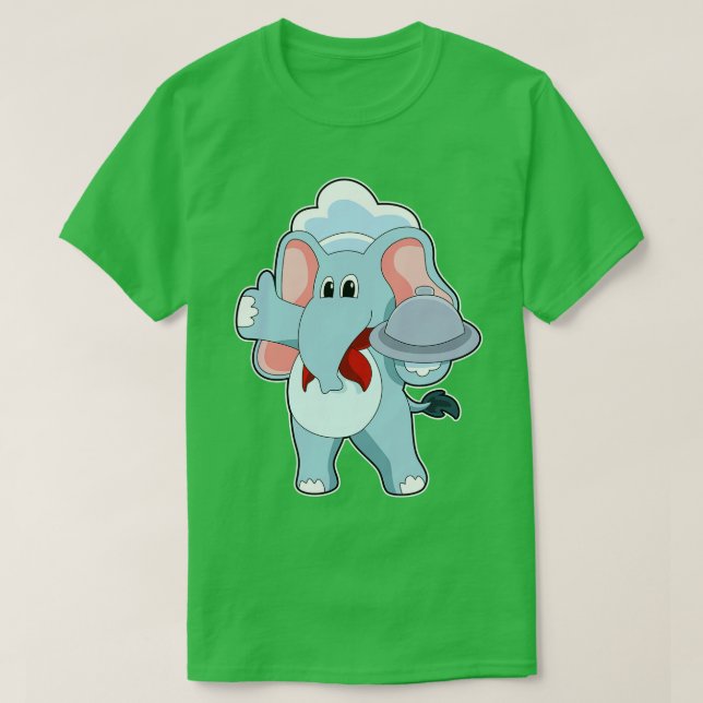 Camiseta Elefante como Garçom com Púltimo (Frente do Design)