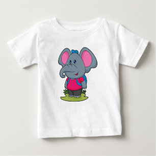 Camiseta Elefante como Hiker com mochila