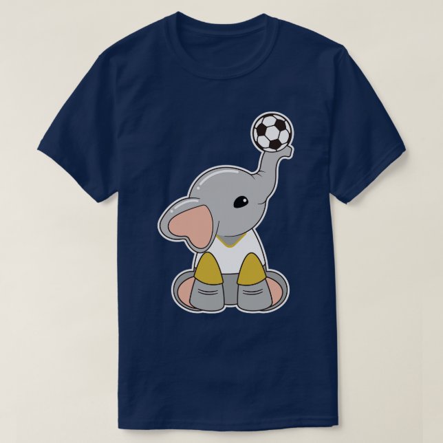 Camiseta Elefante como jogador com bola 4 (Frente do Design)
