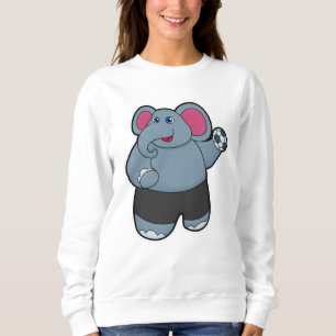 Camiseta Elefante como jogador de handebol com handebol