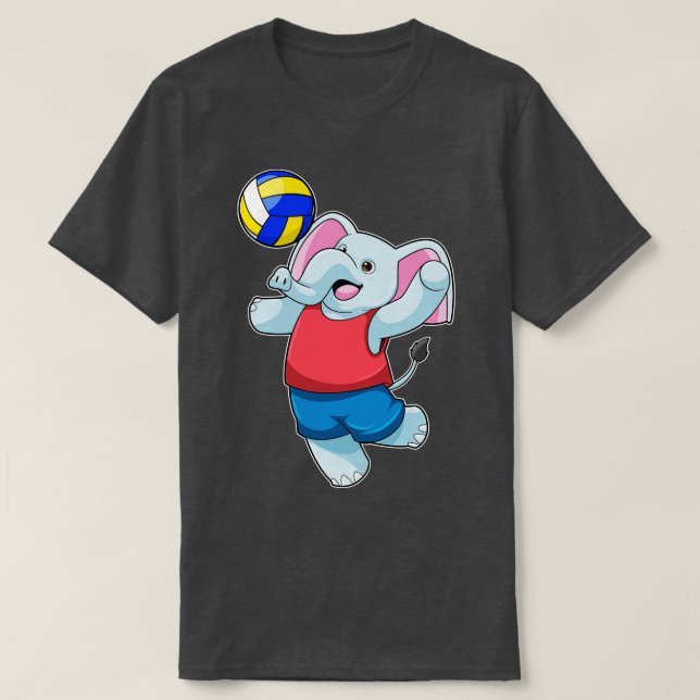 Camiseta Elefante como jogador de voleibol (Frente do Design)