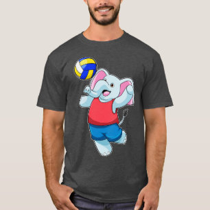 Camiseta Elefante como jogador de voleibol