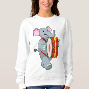 Camiseta Elefante como músico com tambor